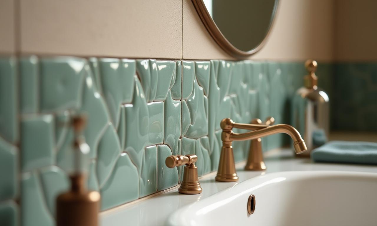 Handcrafted ceramic tiles adorning a luxury bathroom